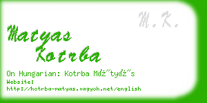 matyas kotrba business card